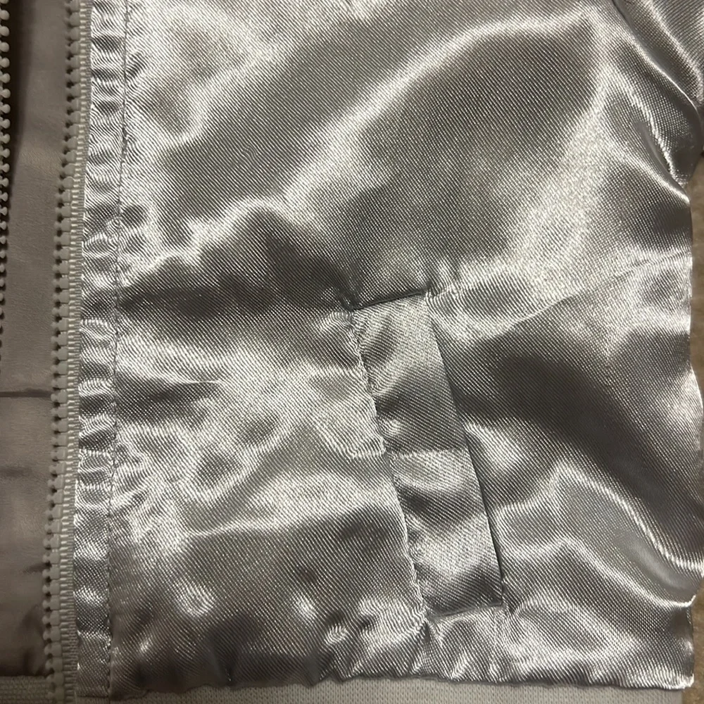 NWOT Miniclasix Silver Satiny jacket with matching shirt with tutu and pants